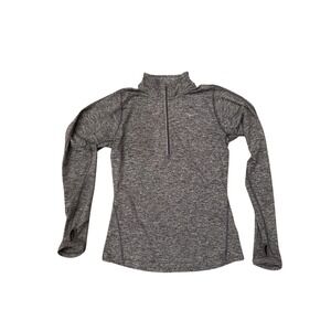 Nike Dri-FIT Men's Gray Heathered Running Quarter Zip Pullover Top Shirt Size S